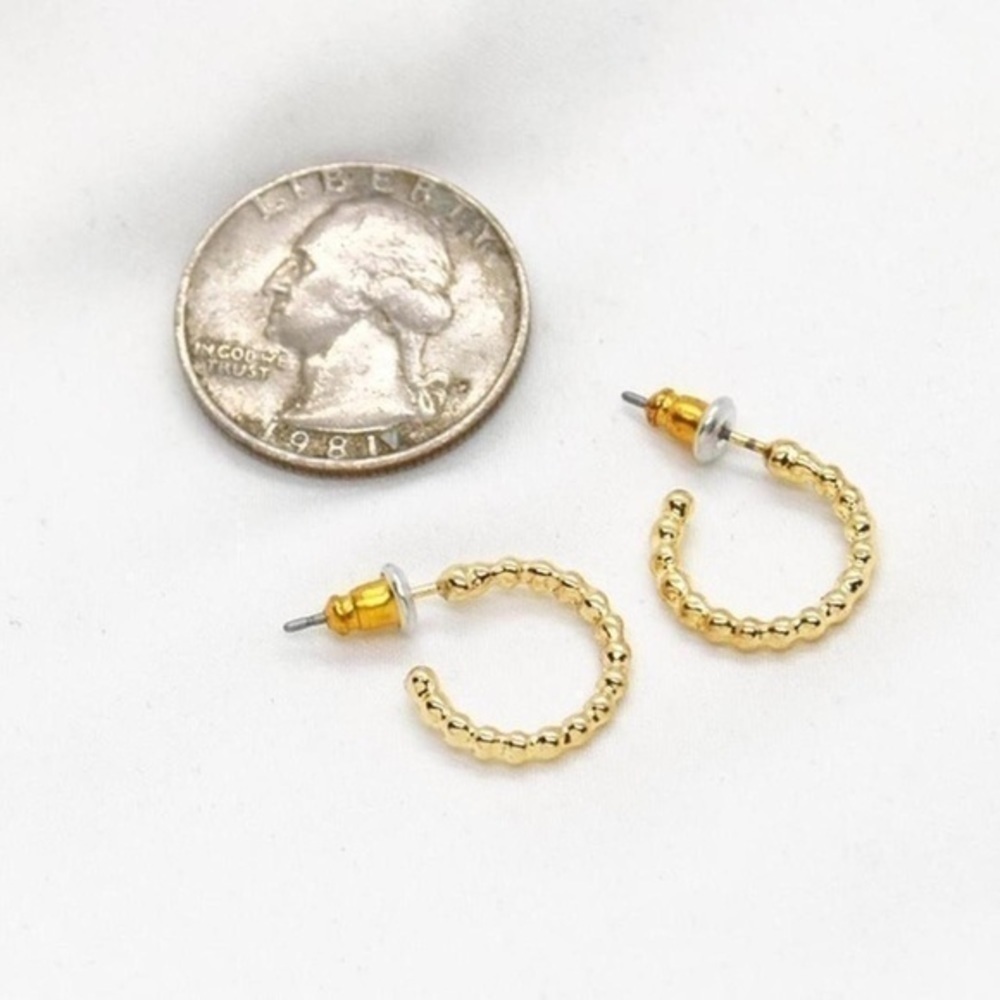 Rachele Mini Gold Hoops - Picture 2 of 3